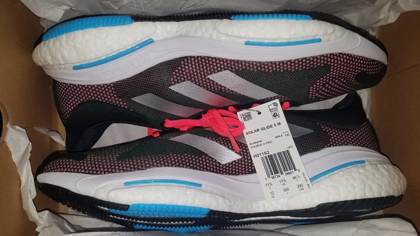 Adidas Men\'s Solar Glide 5 Running Shoes H01162 Carbon Silver Metallic Sz 8.5‎ MEN main image 4