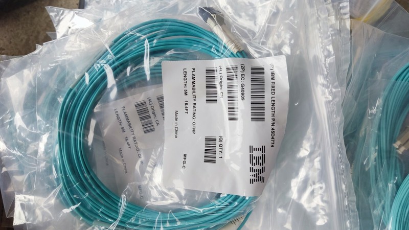 5 Cables Fibre Fiber Multimode Neuf 5m Lc-Lc Om3 Mmf Lenovo/ Ibm 45d4774 