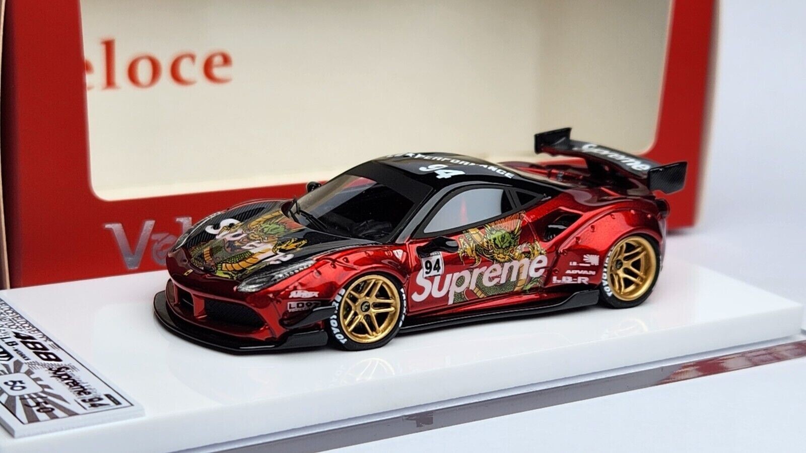 1:64 Veloce Ferrari 488 GTB Supreme #94 LB Performance LBWK Liberty walk