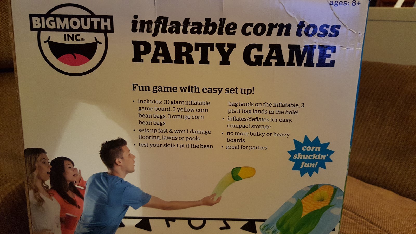 BigMouth Inflatable Corn/donut Toss Party Game Set - cornhole Pool float