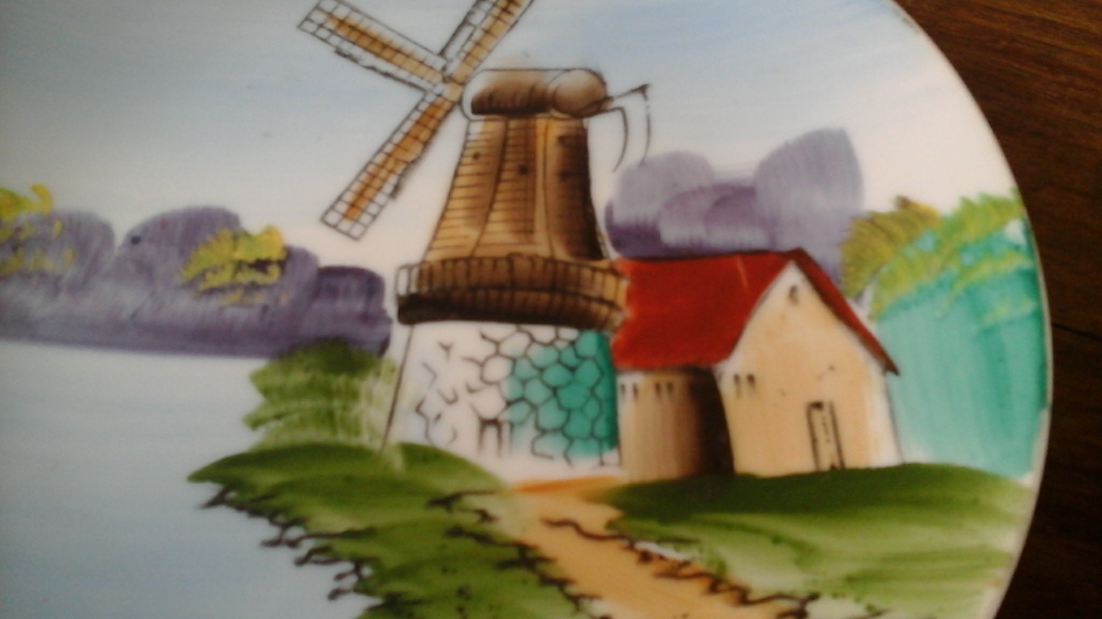 Old Dutch Windmill Hand Painted Vintage Japan Porcelain 8