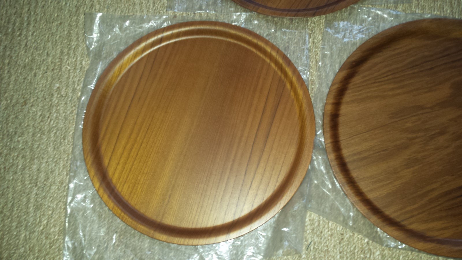3 vtg MCM Denmark LANGVA WOOD Chargers Plate Platter Danish Modern 13