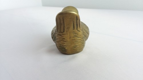 Vintage Brass Paperweight Bird Figurine HT