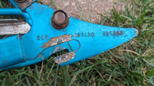 1960s SEARS  Flight SPACELINER  💙/💚  BIKE FRAME VINTAGE SPACE AGE TANK Low Bar