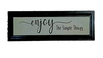 New ''Enjoy The Simple Things'' Sign Hand Made Painted Wood. 