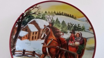 Plate Christmas HORSE AND SLEIGH 8