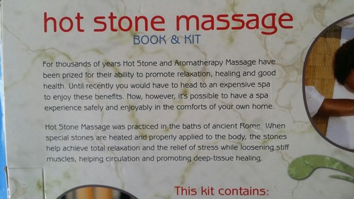 Hot Stone Massage Therapy Book & Kit Basalt River Stones Set  relax