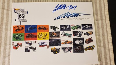 Signed Alton Takeyasu 2019 Hot Wheels 33rd Convention E Sheet Poster