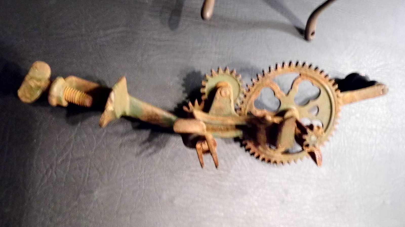 Antique farm fruit equipment Cast iron Cherry pitter 1863 & Apple peeler 1898