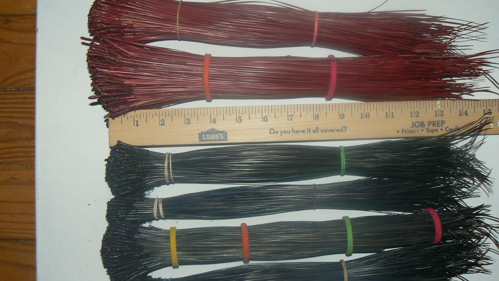 dyed N.C. longleaf pineneedles for basket making 1 lb. red and blue