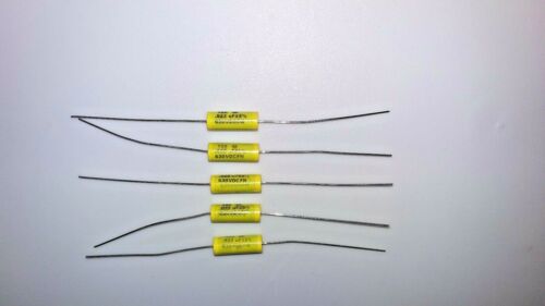 Mallory YELLOW 150 metalized polyester .022uf capacitors, tube amp caps, 5pcs.