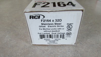 RCI Rutherford F2164X32D Offset Electric Strike 12/24VDC Fail Locked 2164