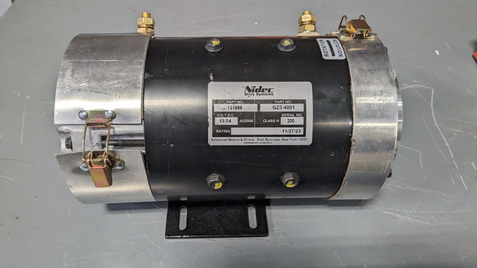 Nidec Motor 12 / 24 VDC Heavy Duty 8 Brush Motor 131596 GZ3 Nidec Motor 12 / 24 VDC Heavy Duty 8 Brush Motor 131596 GZ3
