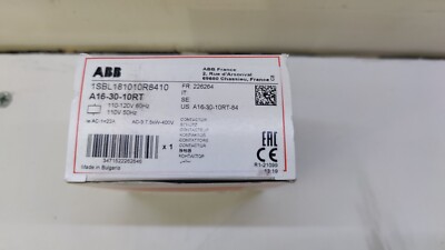 NEW ABB Contactor A16-30-10RT 1SBL181010R8410 110-120V 60Hz 3 Phase