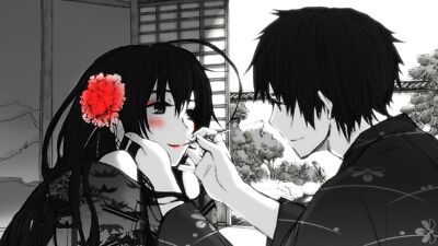 Anime people love amor boy girl chico chica rosa red  Custom Playmat Mat Pad