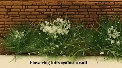 Static Grass White flower grass tufts Self-Adhesive 6mm high