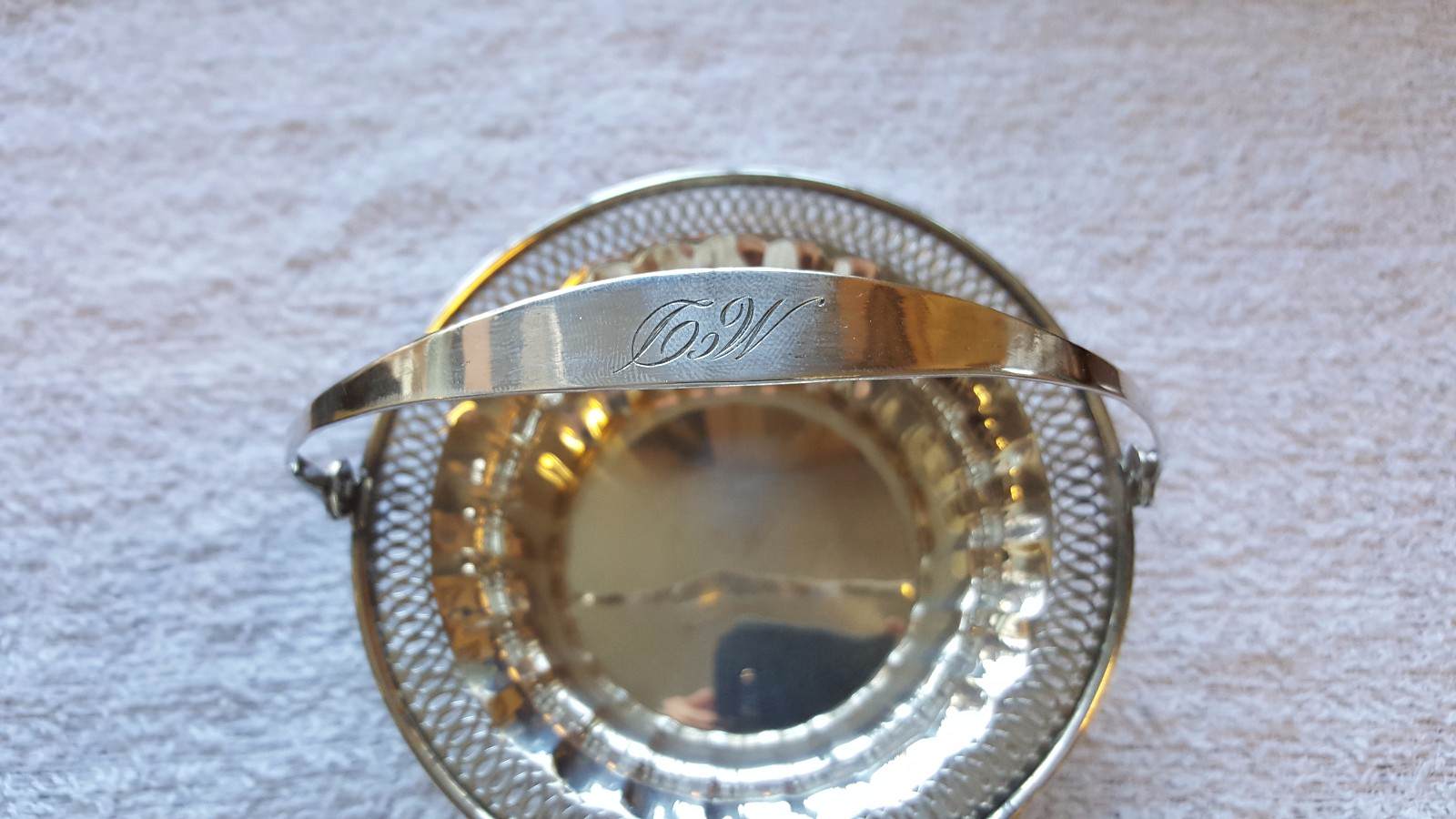 Manchester MFG Co. Sterling Pierced Candy Dish Basket 0369 Mono