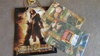 New w tags Pirates of the Caribbean Lrge Gift Bag and wrapping paper Disney wrap