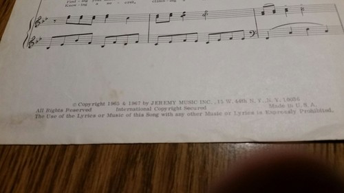 CHARLIE BROWN Sheet Music HAPPINESS from YOU'RE A GOOD MAN 1967