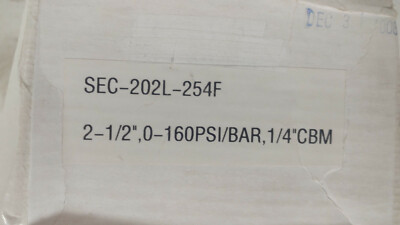 1 NEW UNBRANDED SEC-202L-254F GAUGE  2-1/2'', 0-160PS1/BAR, 1/4''CBM NIB 