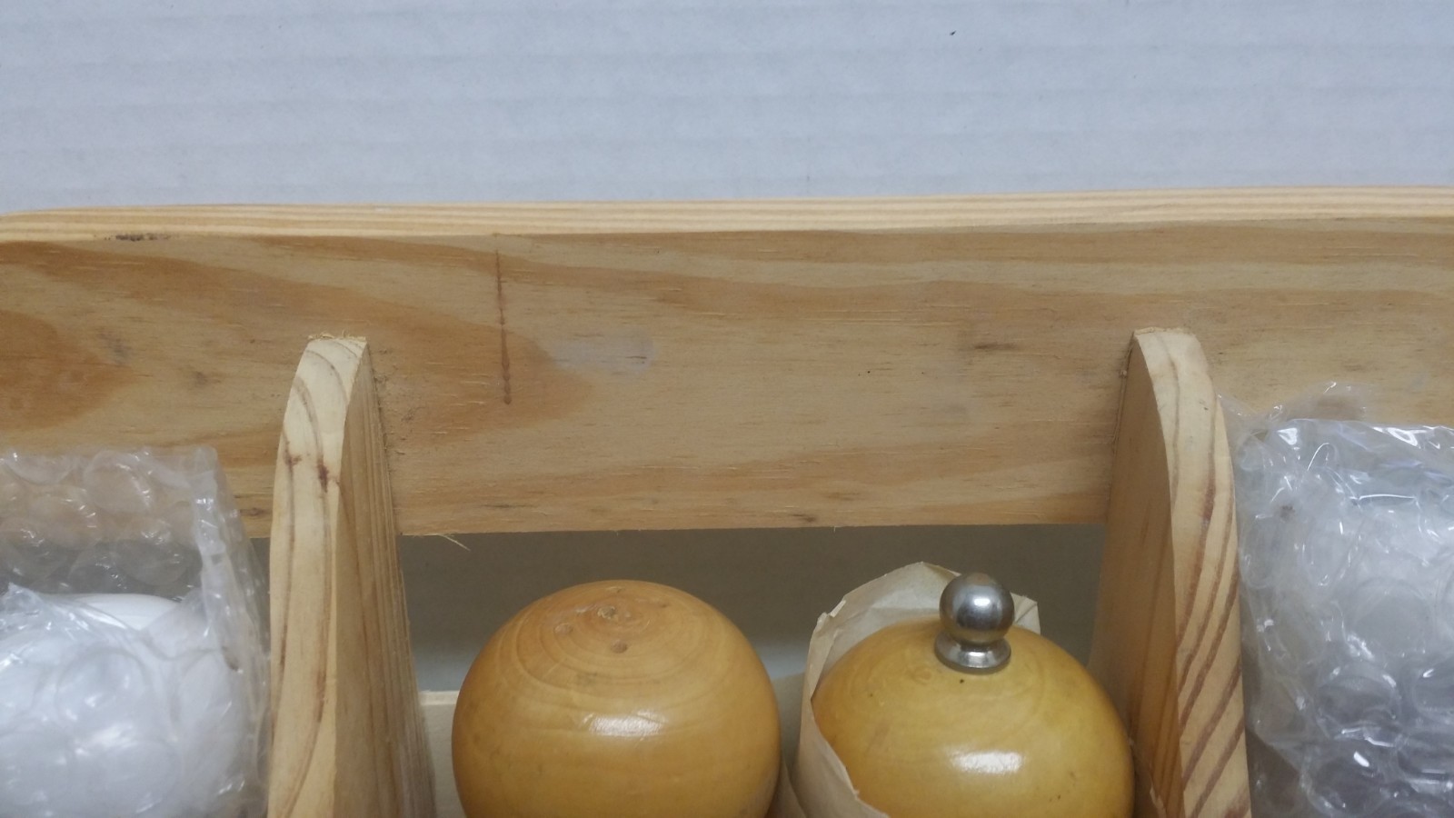 Vintage Wood Spice Rack w/Bottles & Salt & Pepper Shakers