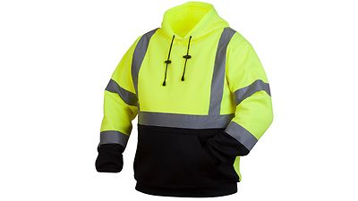 ANSI Class 3 Lime Pullover Hoodie With Black Bottom