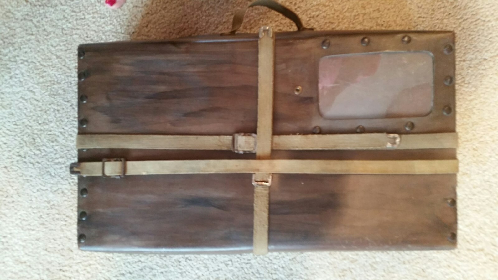 Genuine 1930's Spaulding Hard Vulcanized Trunk Fibre Air Travel Luggage SuitCase