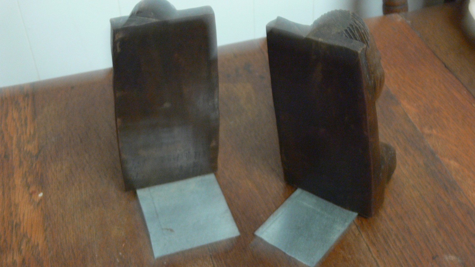 African Haiti Tribal Natives Rosewood Hand Carved Bust Statue Bookends