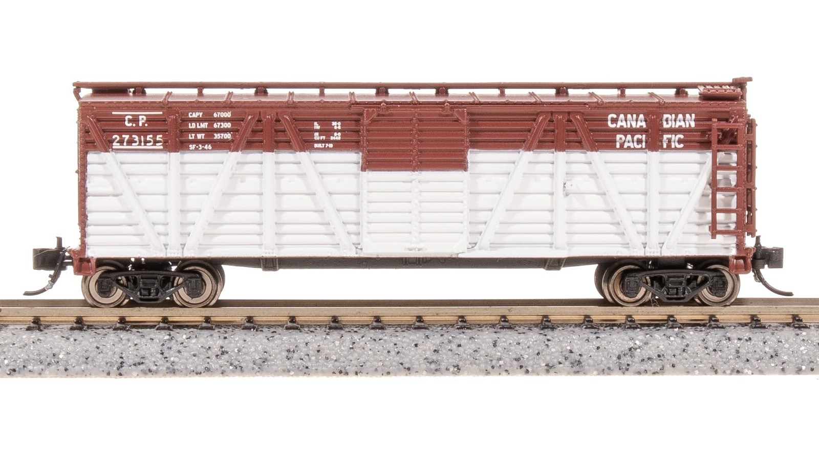 Broadway Limited 8460 40' Wood Stock Car, CP 273190, Mule Sounds, N Scale