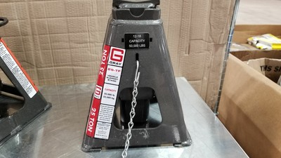 Gray 25TF Stands 2 Pk 25 Ton Lift Cap 20 In Max Lift H Pin Style Vehicle Stands