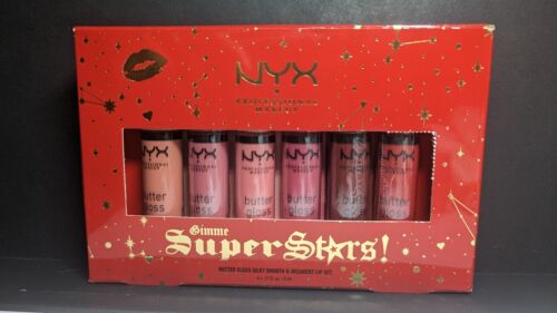 NYX 6 Pieces GIMME SUPER STARS BUTTER LIP GLOSS Decadent Lip Set   #Full size