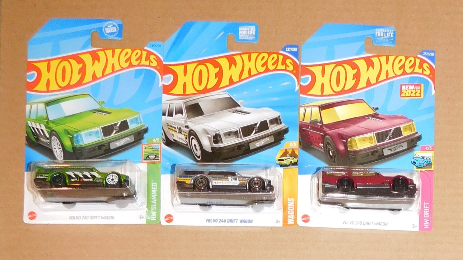 2025 Hot Wheels #227 - Lot of 3 - Volvo 240 Drift Wagon - w