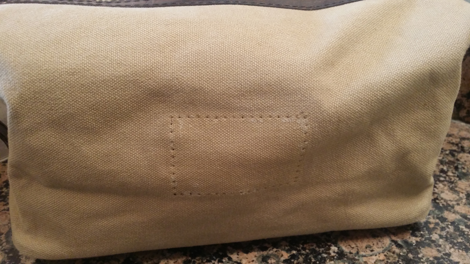 Pottery Barn Saddle Leather & Canvas Toiletry Case