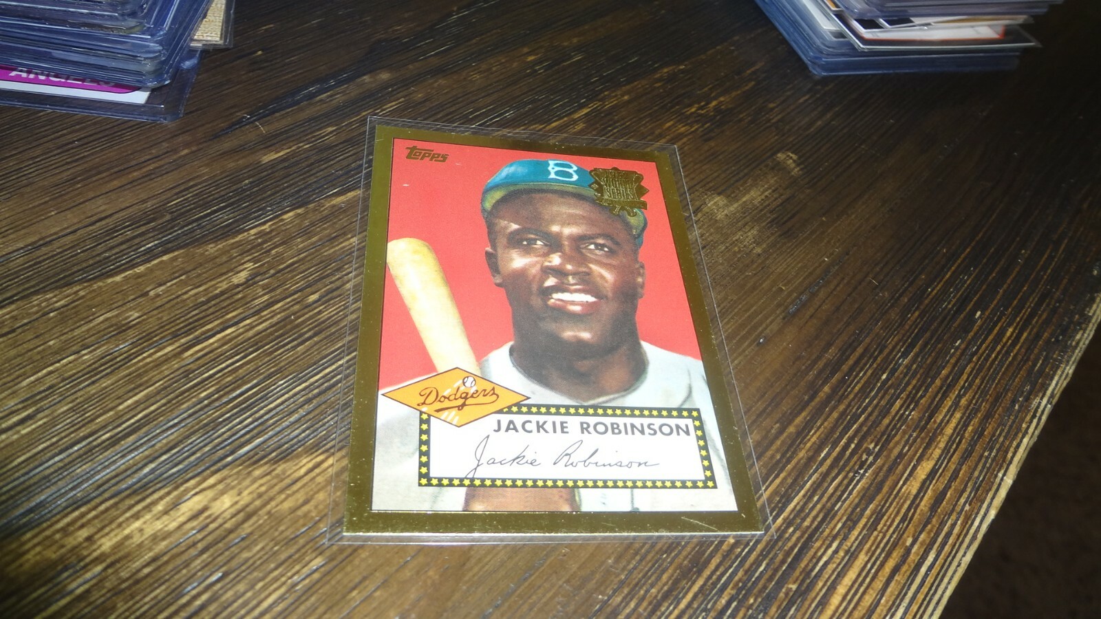 2002 TOPPS #312 JACKIE ROBINSON GOLD 50TH ANNIVERSARY