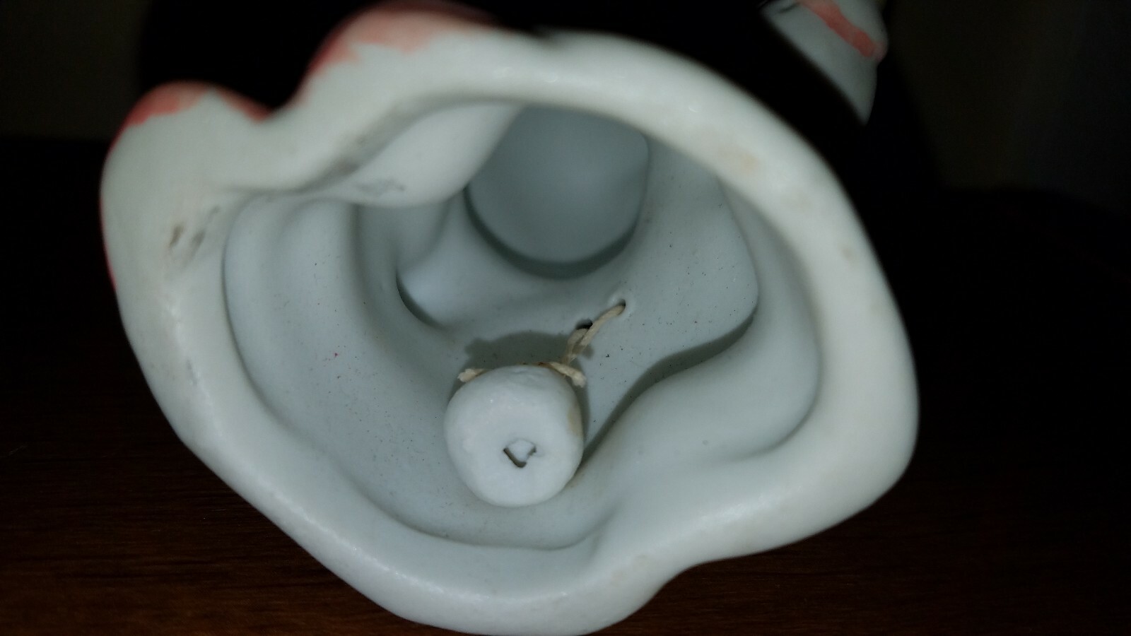 Vintage Lipco Ceramic Clown Bell with Clapper, Pink and Yellow, 4