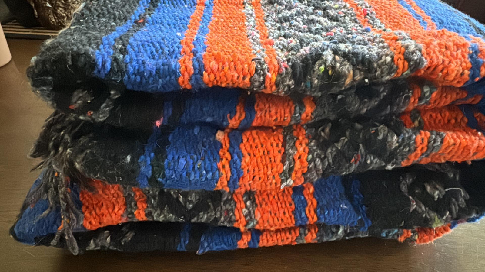 Vintage MEXICAN BLANKET Cover Throw Woven Multi Color