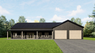 Barndominium 3 Bed 2 Bath with 2 car shop 43'X70' 3,000 sq. ft.  | PDF Download