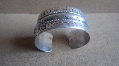 ANTIQUE 1936 BENI SUEF EGYPT BEDOUIN SIWA 800 SILVER CUFF BRACELET HALLMARKED