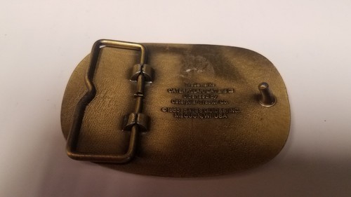 CAT BACKHOE LOADER 1985  CATERPILLAR TRACTOR BUCKLE fantastic, brass