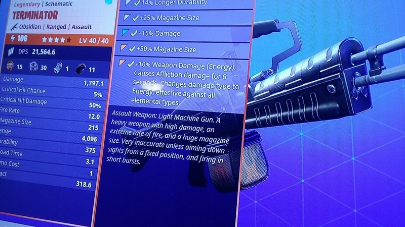 fortnite guns terminator obsidian level 40 ps4 - obsidian fortnite