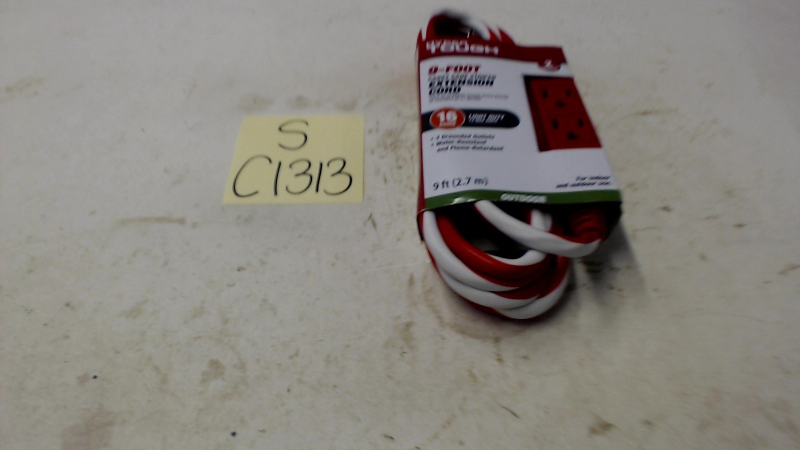 9 Foot Hyper Tough Candy Cane Extension Cord