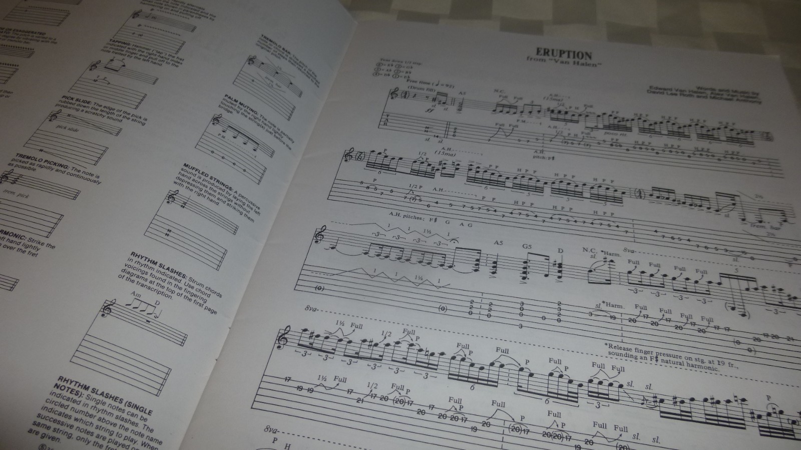 Van Halen Vol. 1 Guitar Tablature Book 1990 Songbook Authorized Edition