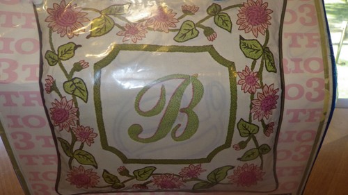 Crewel Pillow Kit Monogrammed Pillow Floral Design Creative Needlecraft 14