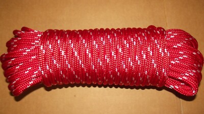 5/16'' (8mm) x 75' Sail/Halyard Line, Double Braid Polyester, Sheets, Boat Rope