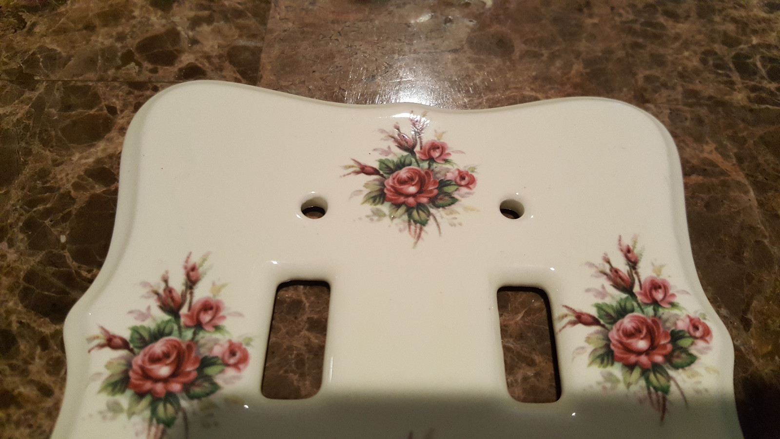 Vintage VB Athena Porcelain Double Light Switch Cover.