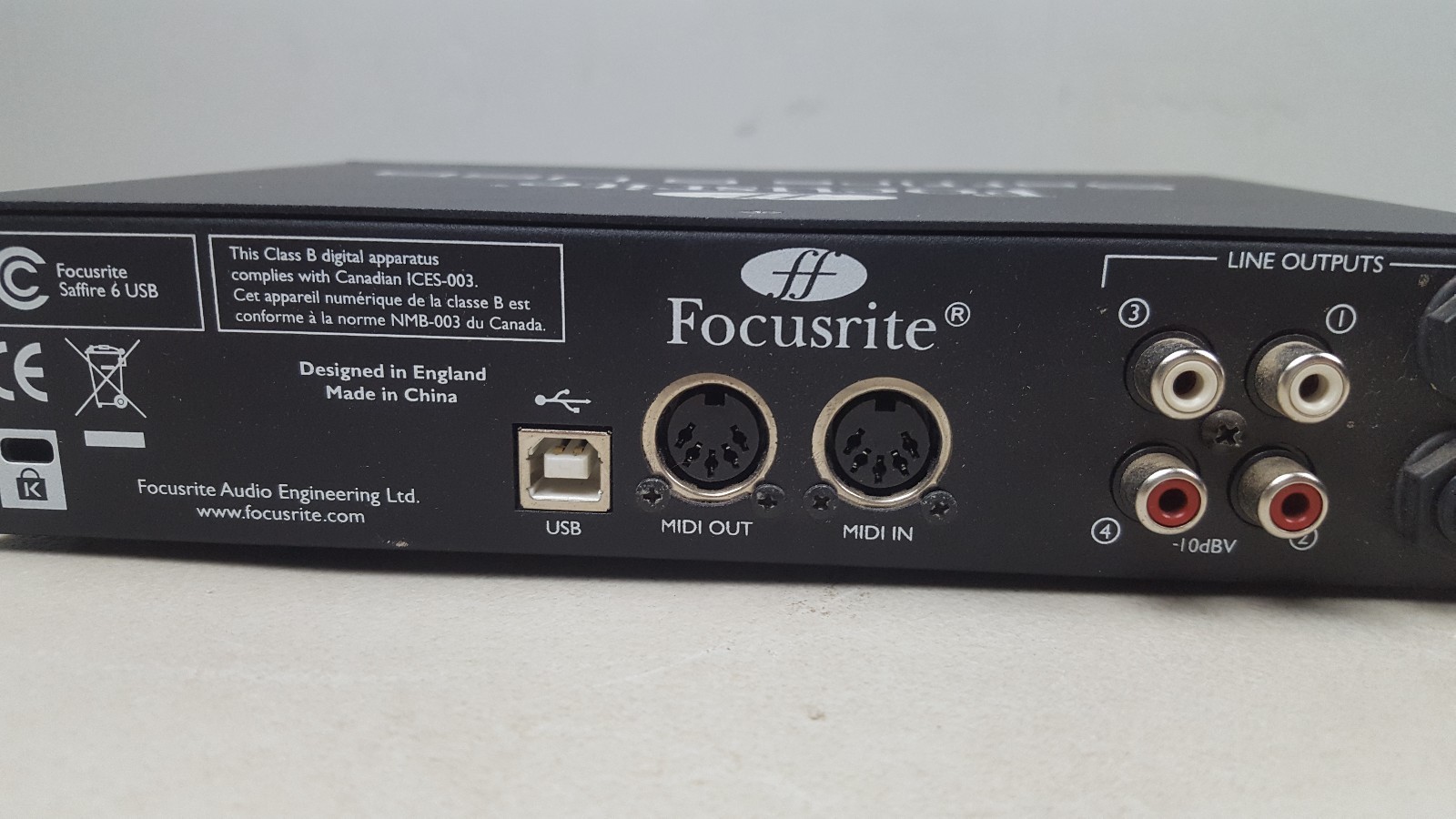 Focusrite Saffire 6 USB Digital Audio Recording Interface Tested and Working