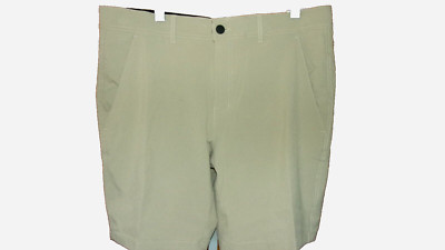 NWT Above the Knee Shorts by George - Beige, Flat Front, Men's 36, 4 Way Stretch