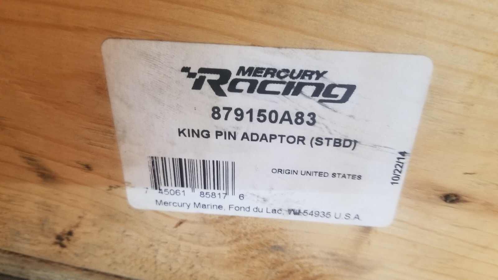 USED / PREPPEMercury Racing 879150A83 8M0039180 Mercruiser Adaptor-Kingpin - Picture 2 of 9