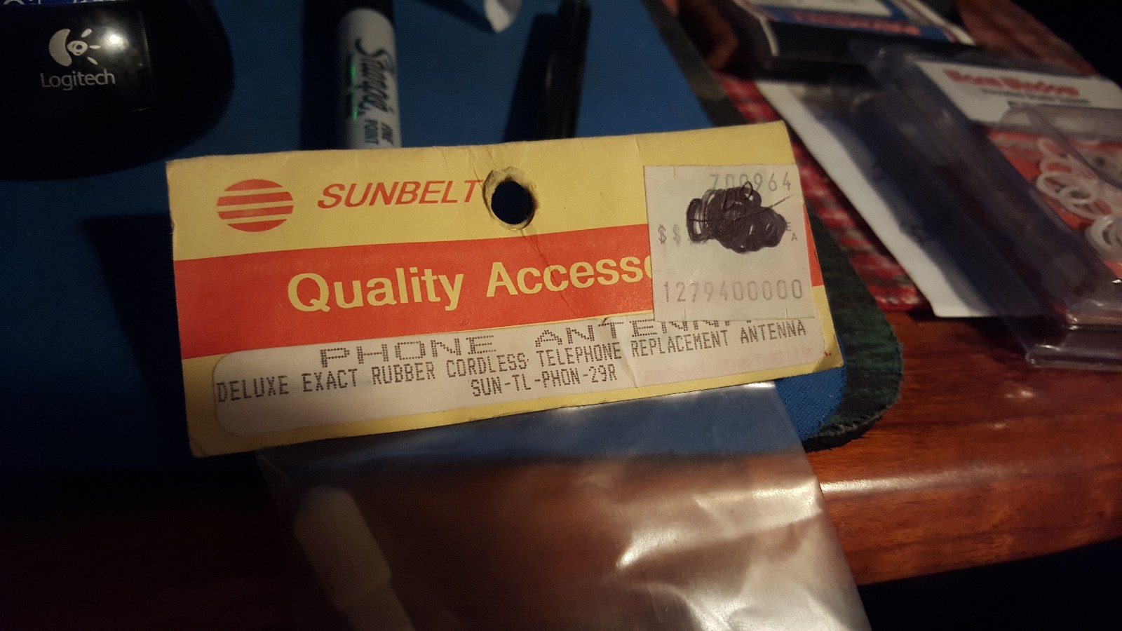 Vintage Sunbelt Rubberized Cordless Phone Replacement Antenna SUN-TL-PHON-29R
