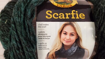 (1 Skein) Scarfie Bulky Yarn #5, Black/Forest GREEN 936 Foot (Pack of 1)